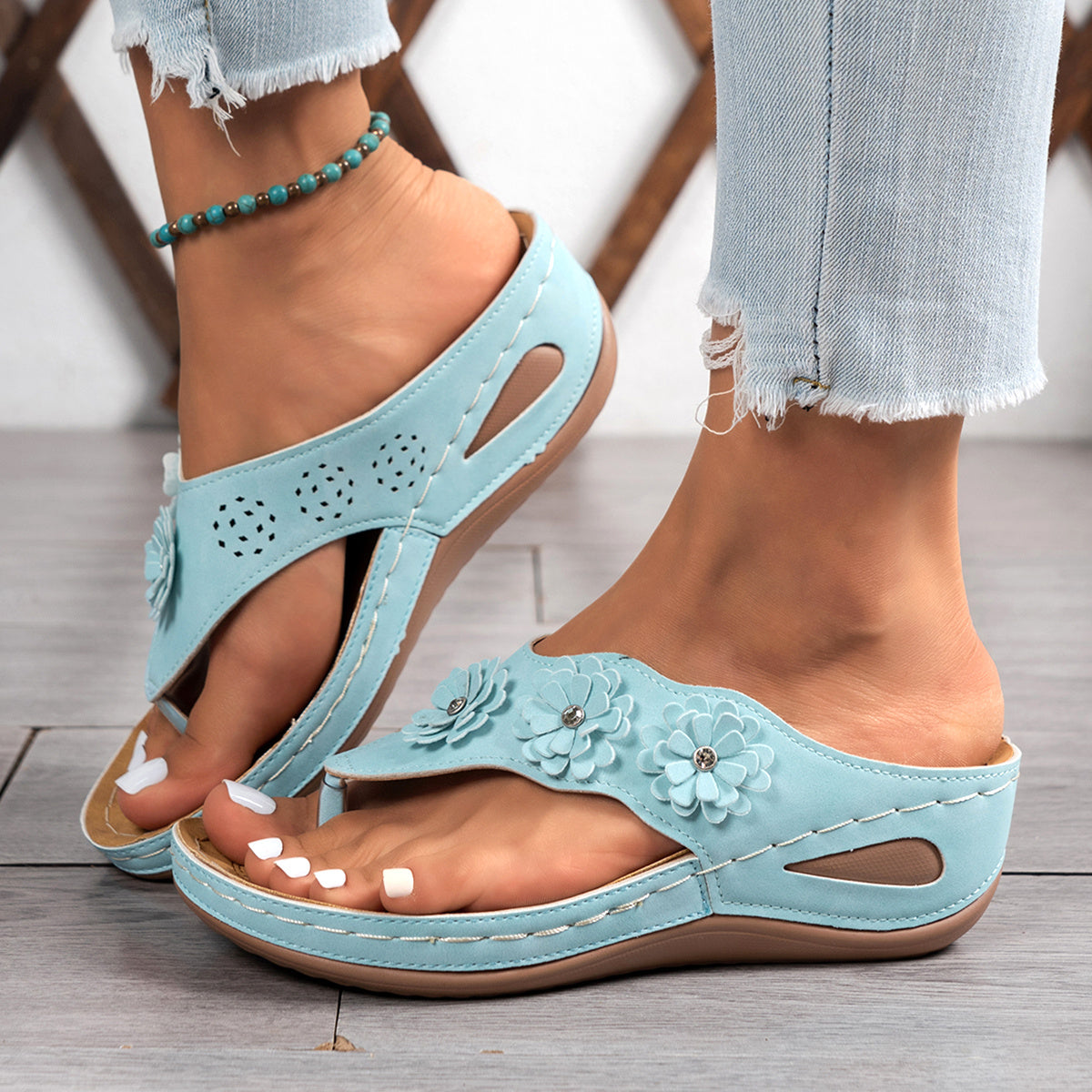Women's orthopedic flip-flops, suitable for all seasons, comfortable and breathable