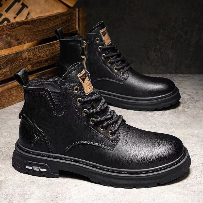 Men’s Orthopedic Leather Boots – Anti-Slip, Durable, All-Day Comfort