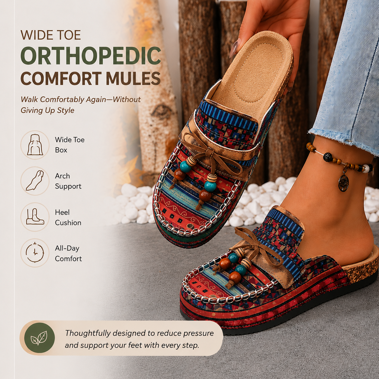 Wide Toe Orthopedic Comfort Mules βββββ